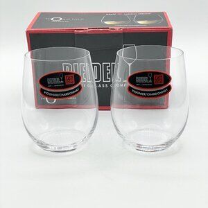 NIB Riedel O Wine 2-Piece Viognier & Chardonnay Wine Clear Crystal Glass Set